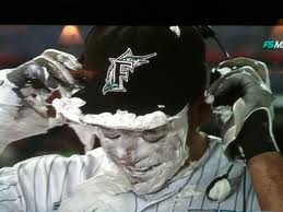 Mike Stanton's pie-in-the-face following his walk off home run