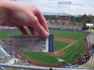 My seat at Dodger Stadium