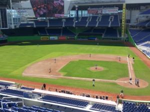 Sod on the field at Marlins Park
