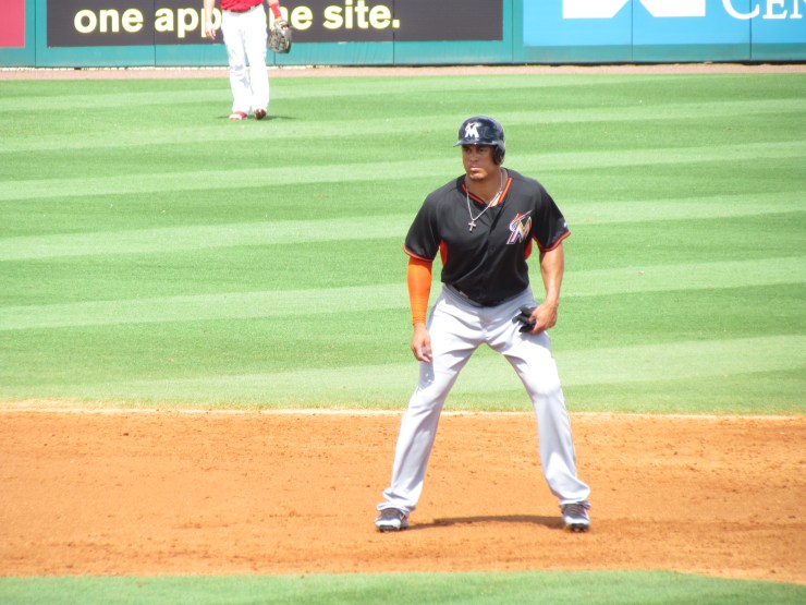 Giancarlo Stanton on base