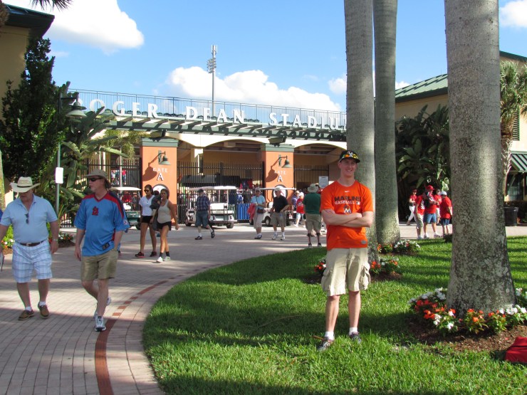 Me outside Roger Dean Stadium