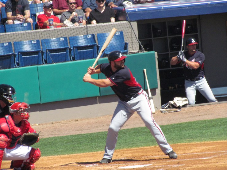 Evan Gattis batting in the first inning