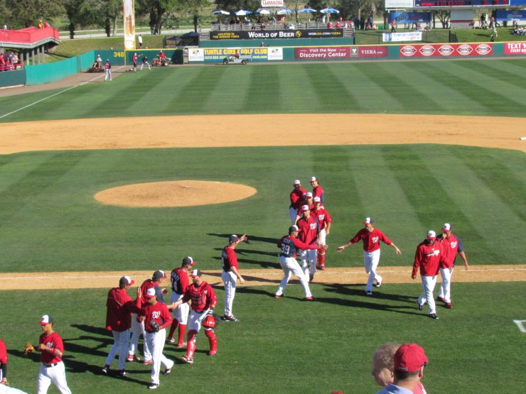 Nationals team following win