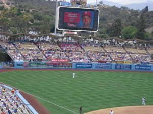 Left field at Dodger Stadium