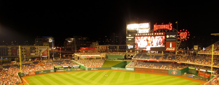 Nationals Park night sky