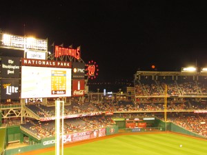 Moon rises over Nationals Park
