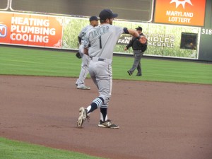 Taylor warming up at short