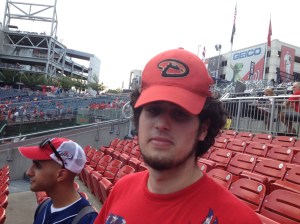 Ben, not too amused with the Diamondbacks hat