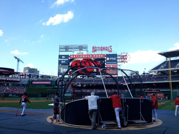 Nats BP from behind home plate