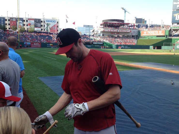 Paul Goldschmidt signs autographs