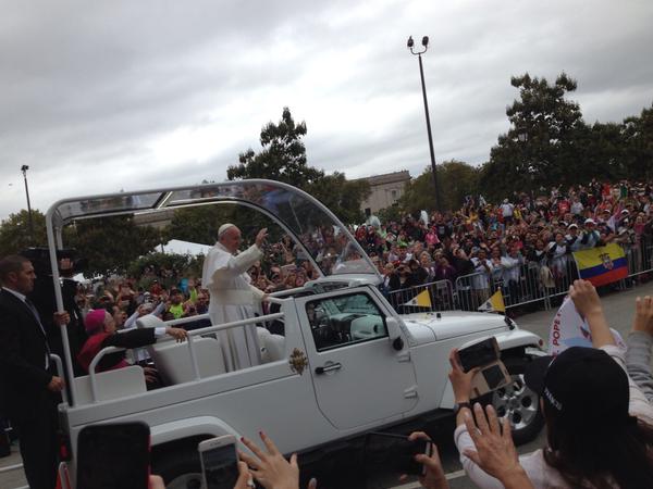 Pope in motorcade