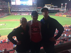 Emily, Heather and me at Great American